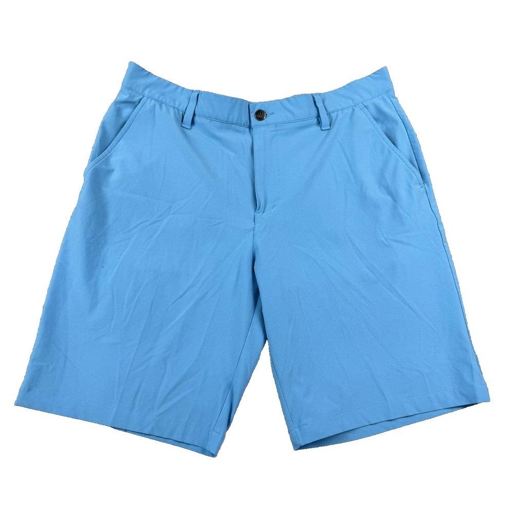 Adidas Men's Golf Shorts Size 33 Blue Flat Front Performance Stretch